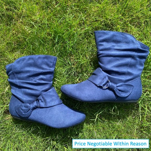 R2 Shoes - Delias/R2 Footwear Roxane Navy Blue Slouchy Boots